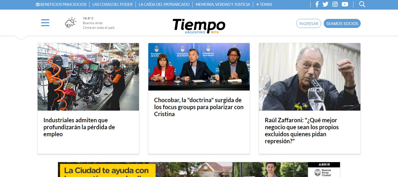 20181209 - ENAC tiempo argentino portada
